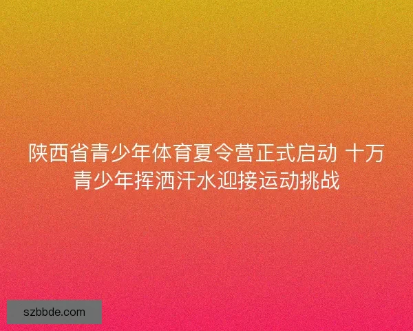 陕西省青少年体育夏令营正式启动 十万青少年挥洒汗水迎接运动挑战